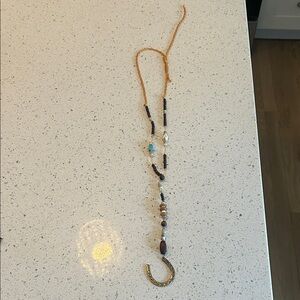 Bohemian Beaded Necklace with Gold Accents